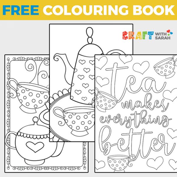 Time for Tea Coloring Page Book | Craft With Sarah