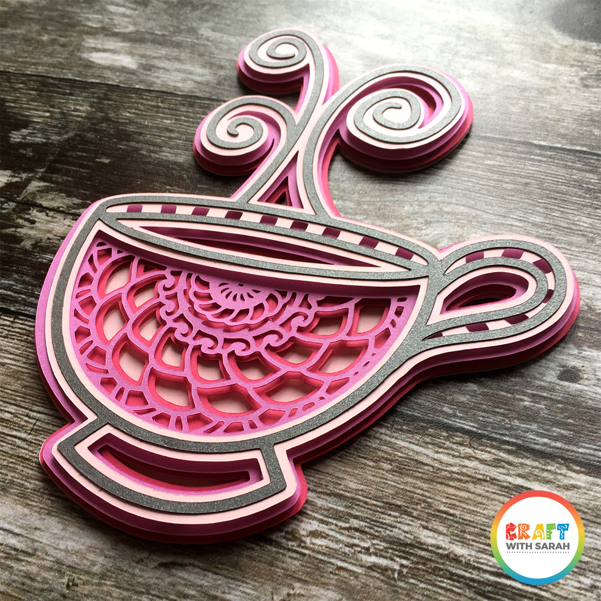 Download Mandala Teacup Layered SVG | Craft With Sarah