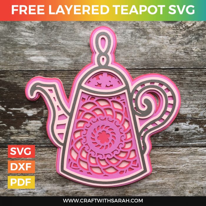 Mandala Teapot Layered SVG | Craft With Sarah