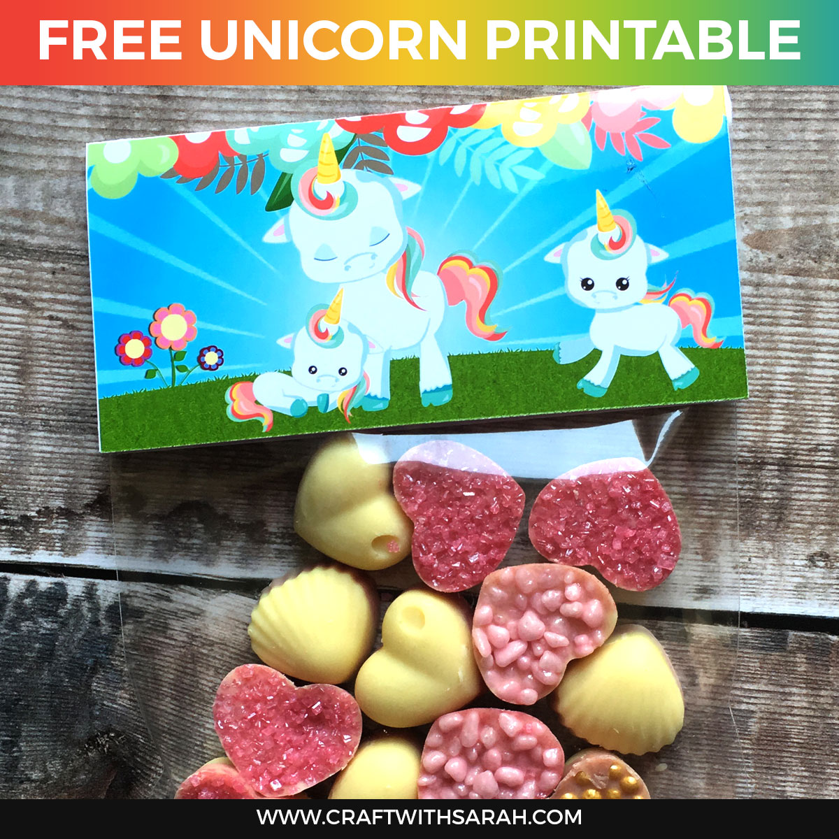 unicorn party bag printable craft with sarah