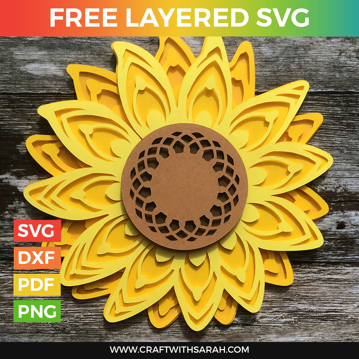 Download Sunflower Layered SVG | Craft With Sarah
