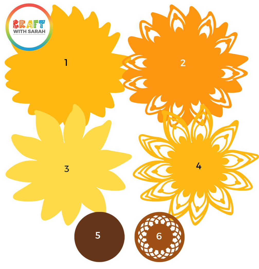 Download Sunflower Layered Svg Craft With Sarah SVG, PNG, EPS, DXF File