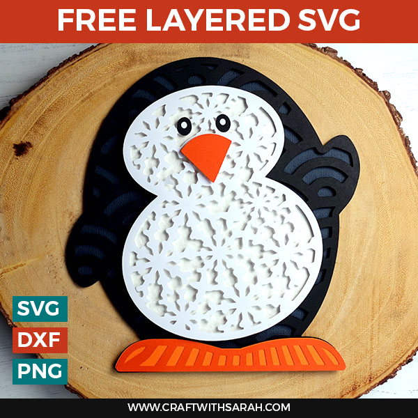 Download Christmas Penguin Free Layered Svg Craft With Sarah