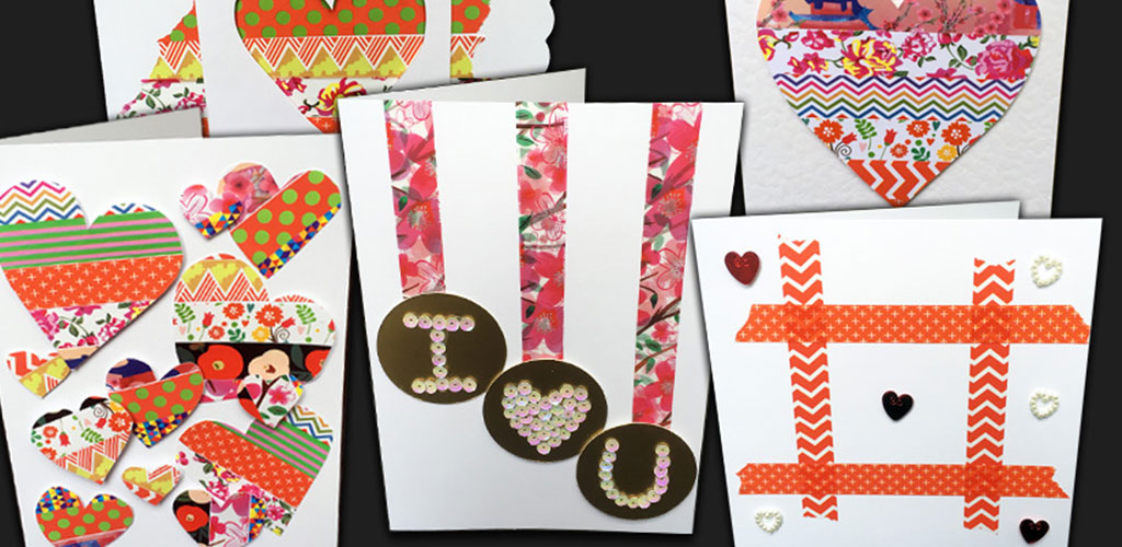 Craft destash: Washi tape Valentine cards - Love, Jaime