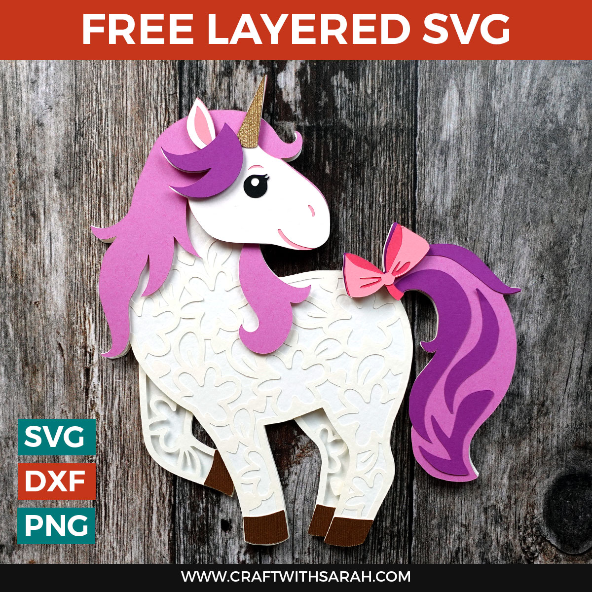 Download Free Unicorn Layered Svg Craft With Sarah