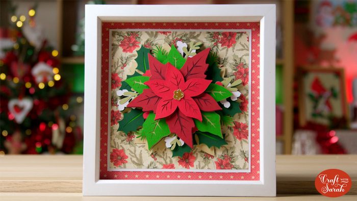 Layered Poinsettia Shadow Box | Easy Poinsettia Craft for Christmas