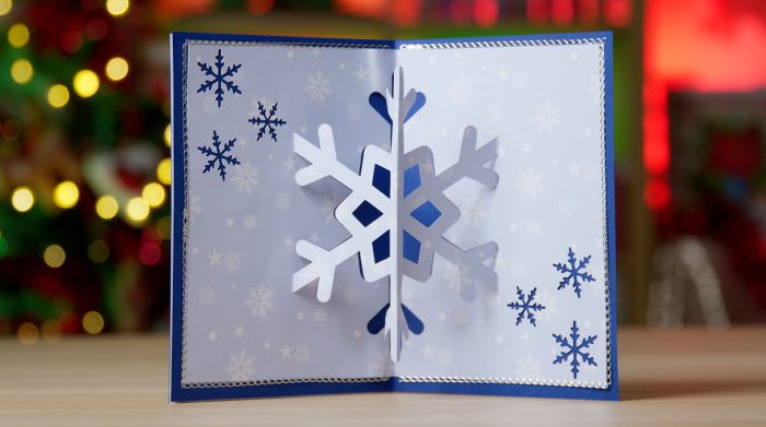 3d Pop Up Christmas Card With Snowflakes Craft With Sarah