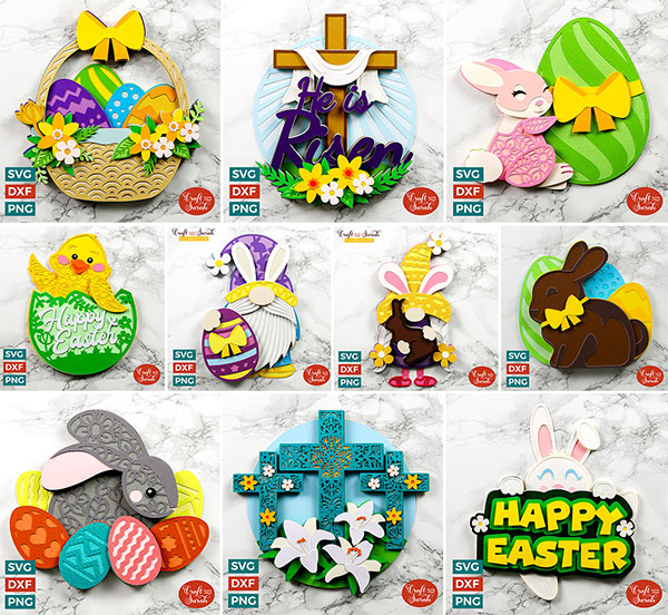 9 Easter Egg SVG Ornate Easter bucket basket stickers svg Swirl Fancy