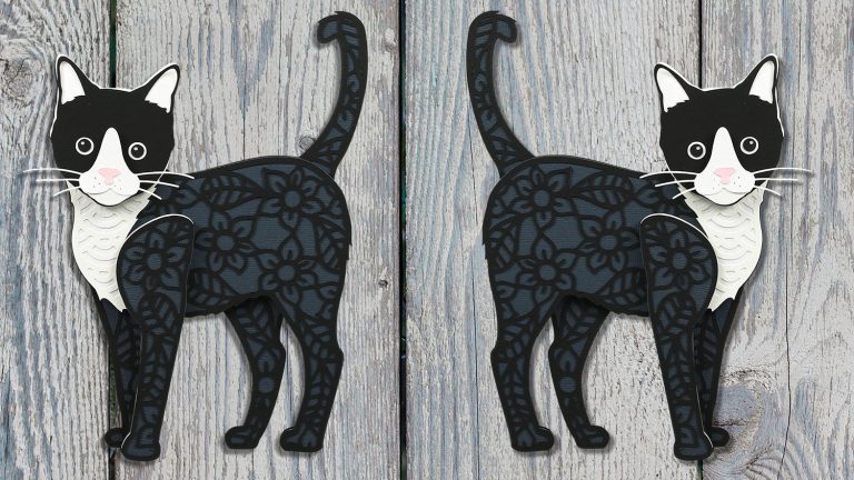 Free Cat Layered SVG | Make a Papercraft of your Cat! - Craft with Sarah