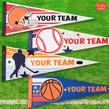 Homemade Sports Pennants 🏀 4 Different Designs! - Craft with Sarah