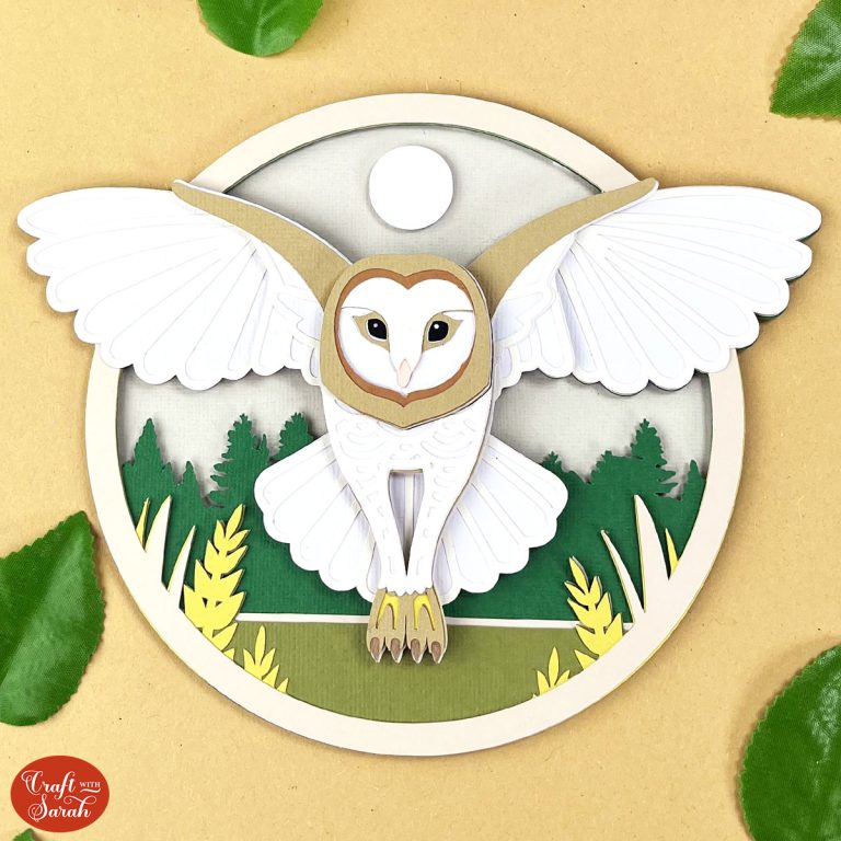 Barn Owl In Flight 🦉 Beautiful Free Owl Svg - Craft With Sarah