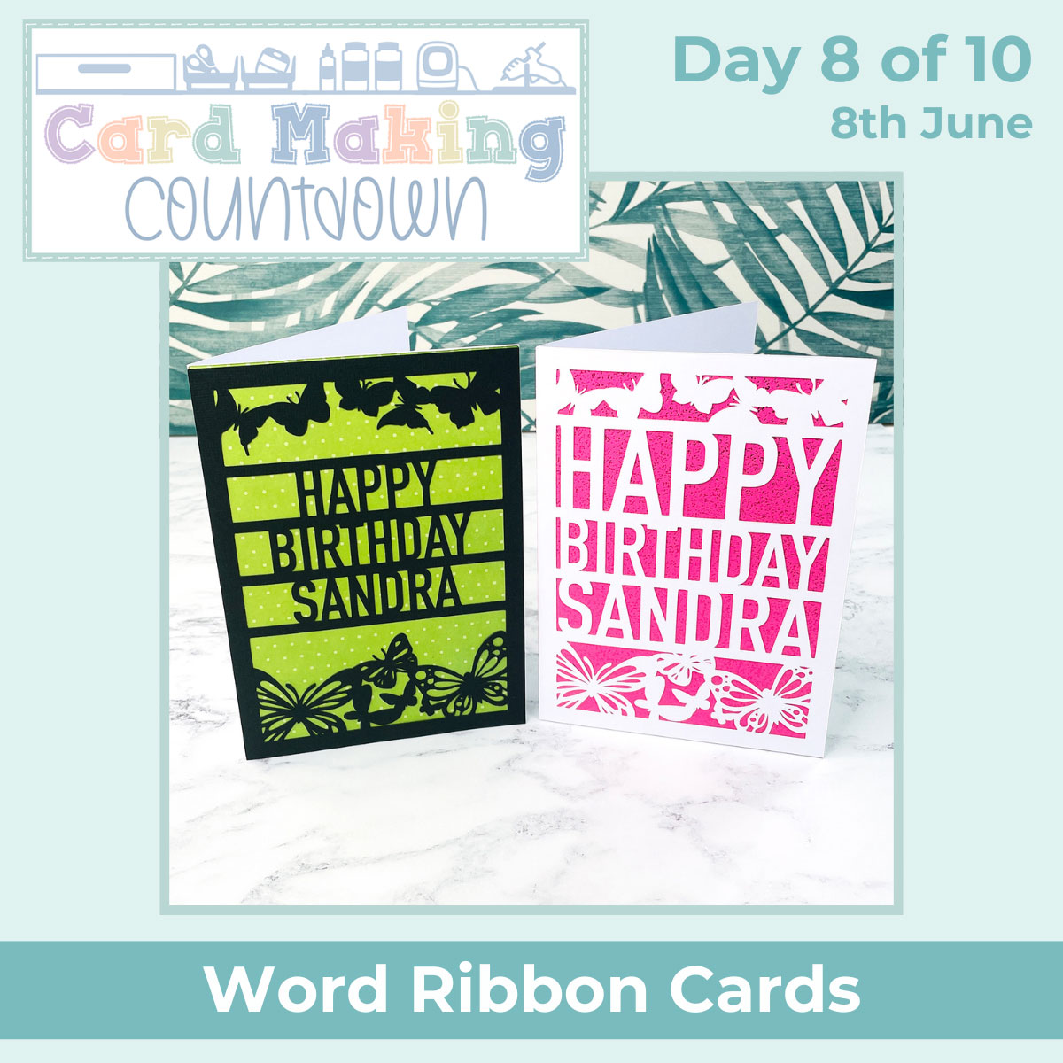 Word ribbon card designs