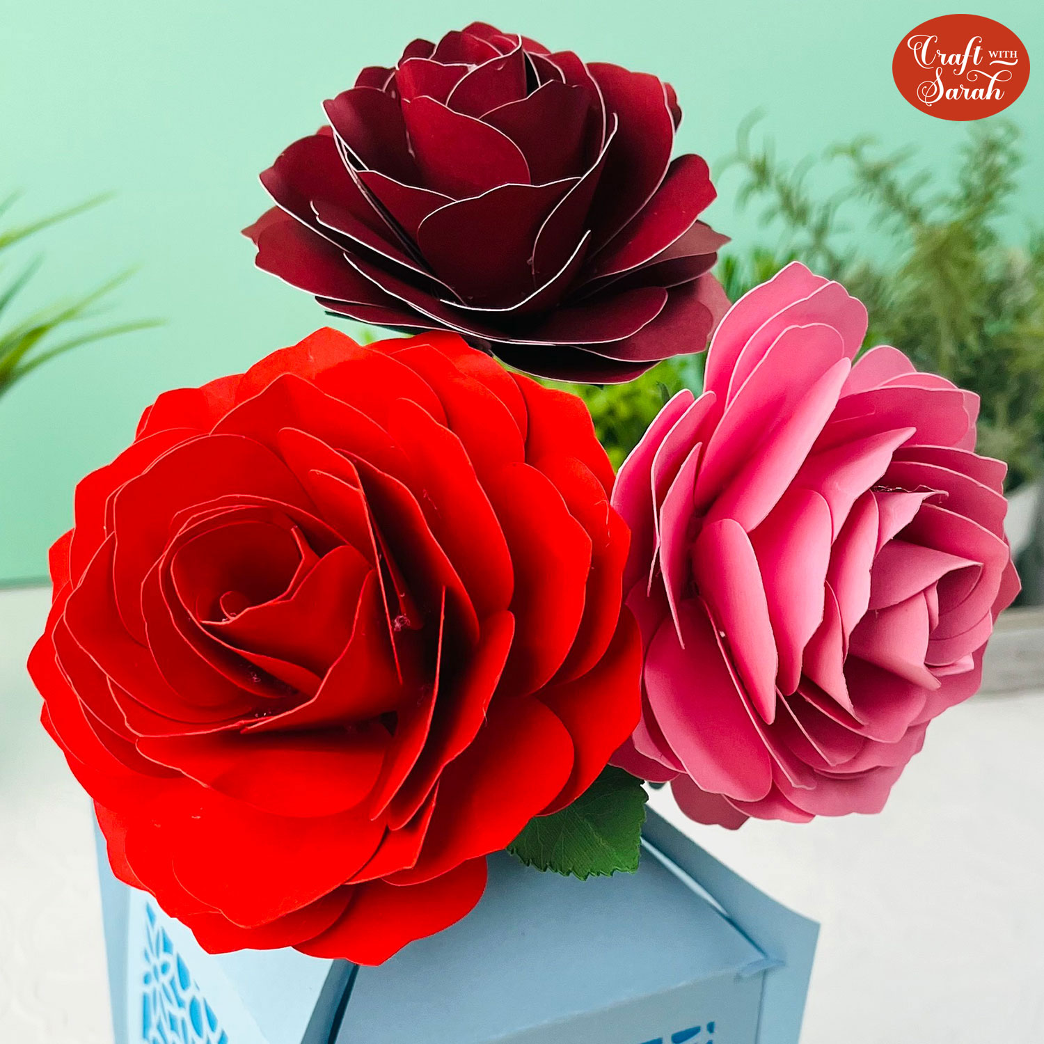 Rose paper flowers