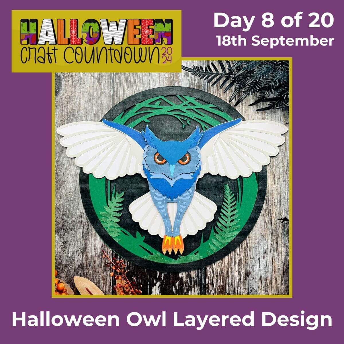 Halloween owl layered design