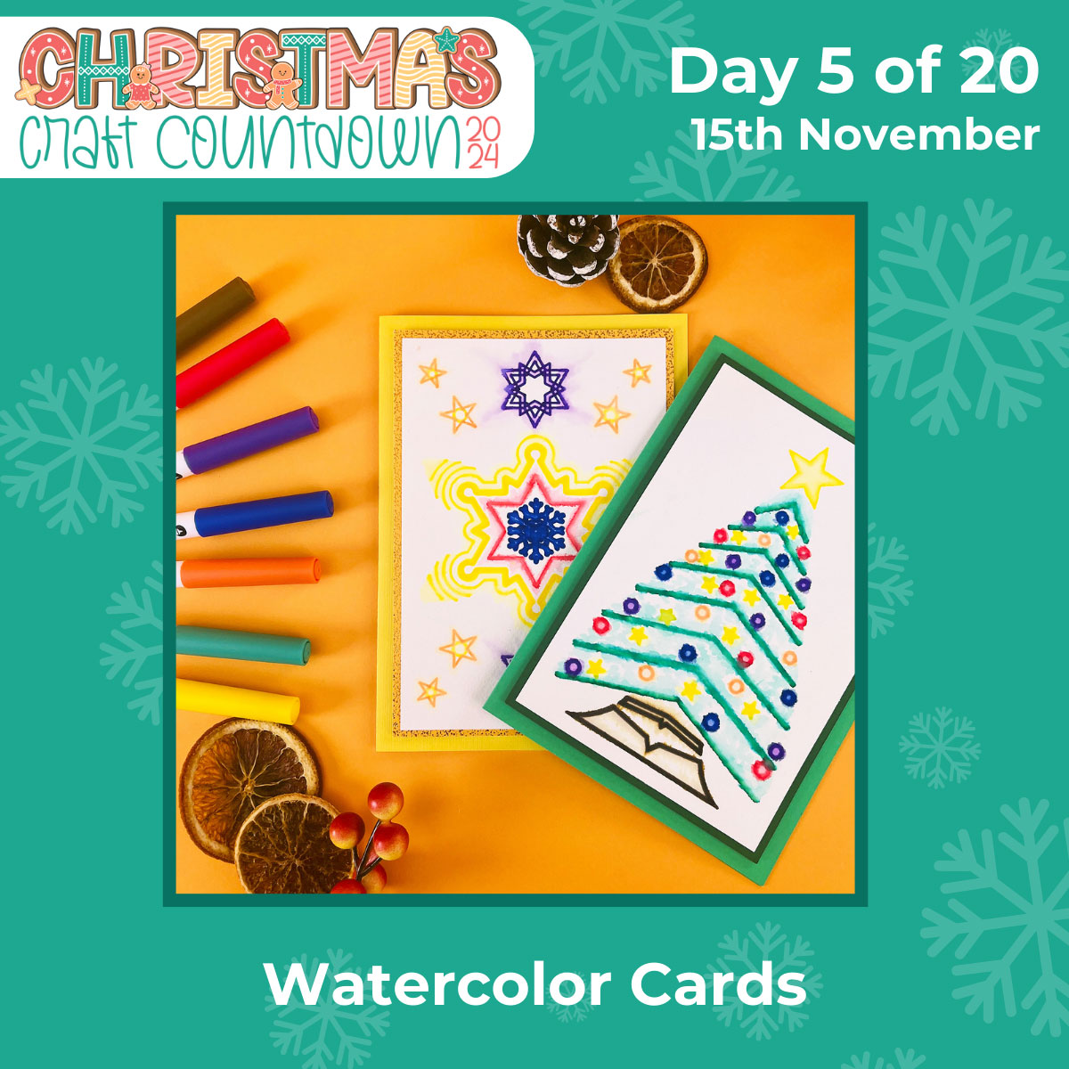 Watercolor pens cards