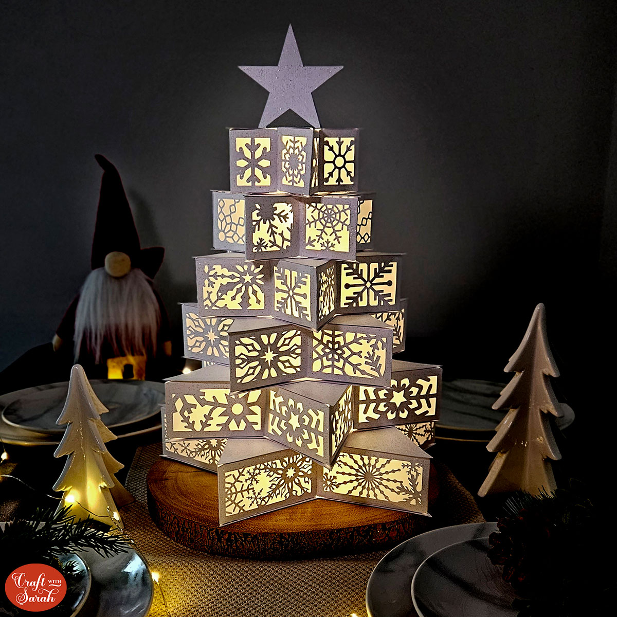 3D Star Tree Display ⭐ The Perfect Light-Up Table Centerpiece!